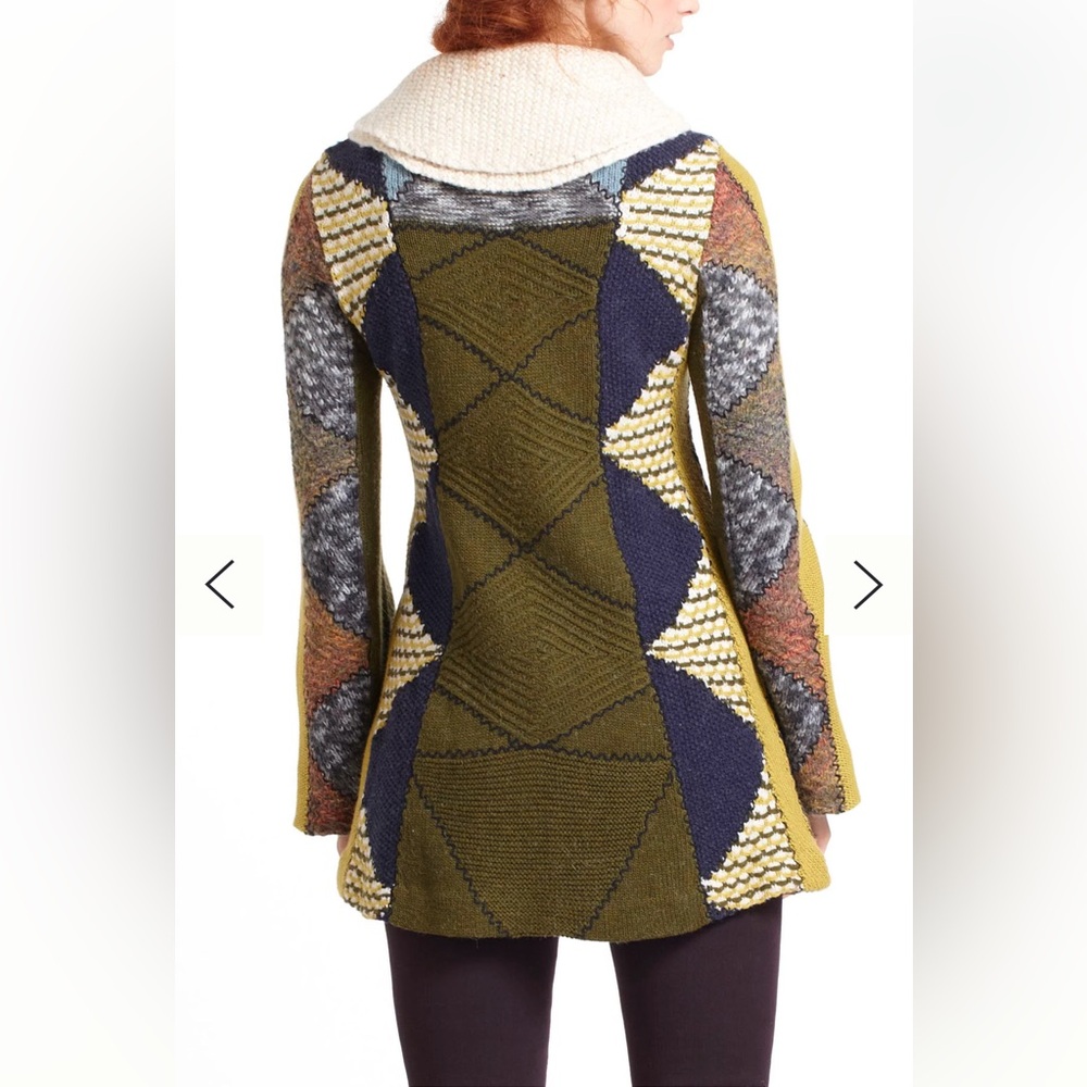 Anthropologie Patchwork Wool Alpaca Mohair blend Cardigan , - Picture 3 of 15